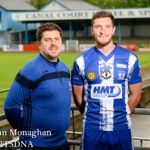 NCAFC Manager Gary Boyle with new signing Lee Newell - Brendan Monghan Photography